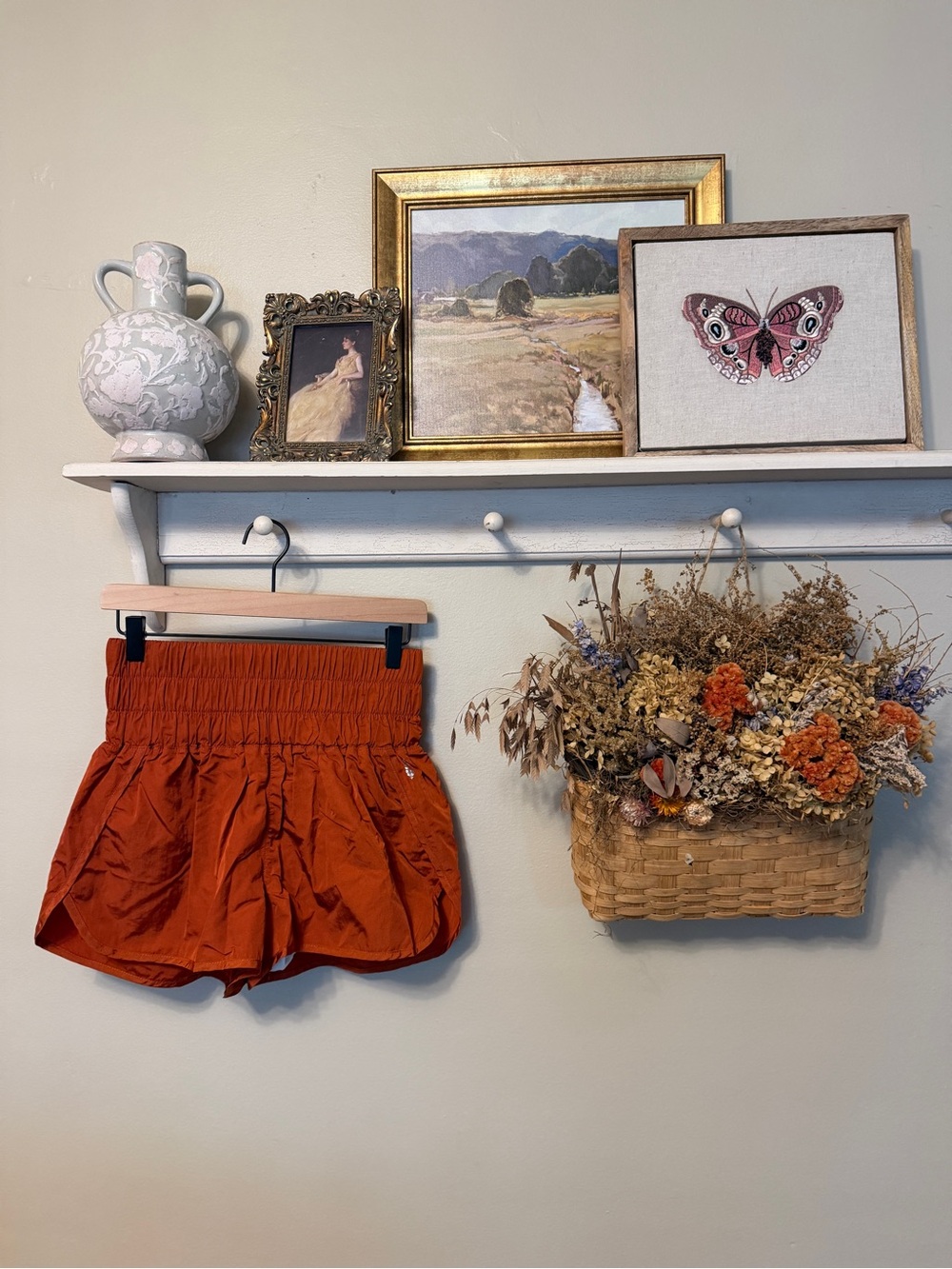 FP Movement by Free People Rust Orange Smocked Waist Athletic Shorts